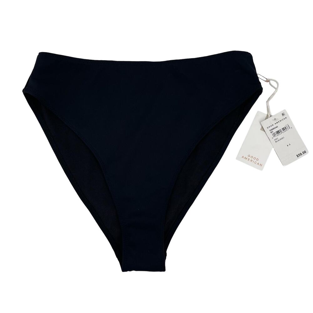 Good American Size 3 Always Fits Bikini Bottom Black Size Large‎
